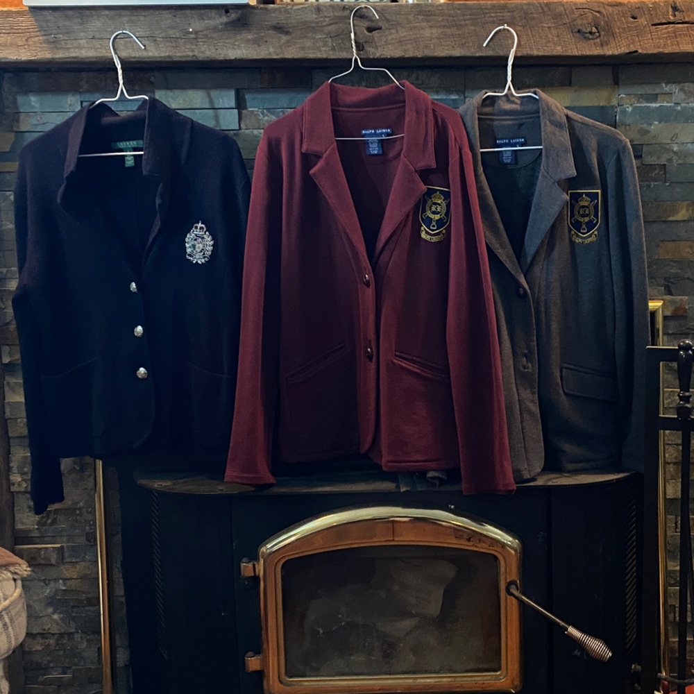 women’s Ralph Lauren sweater blazers - maroon only. Size large